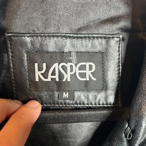 Vintage black leather zip up jacket - Picture 3 of 5